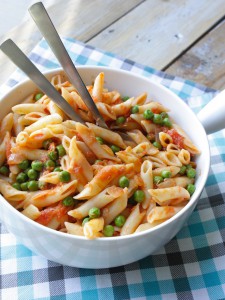 vega pasta met doperwten